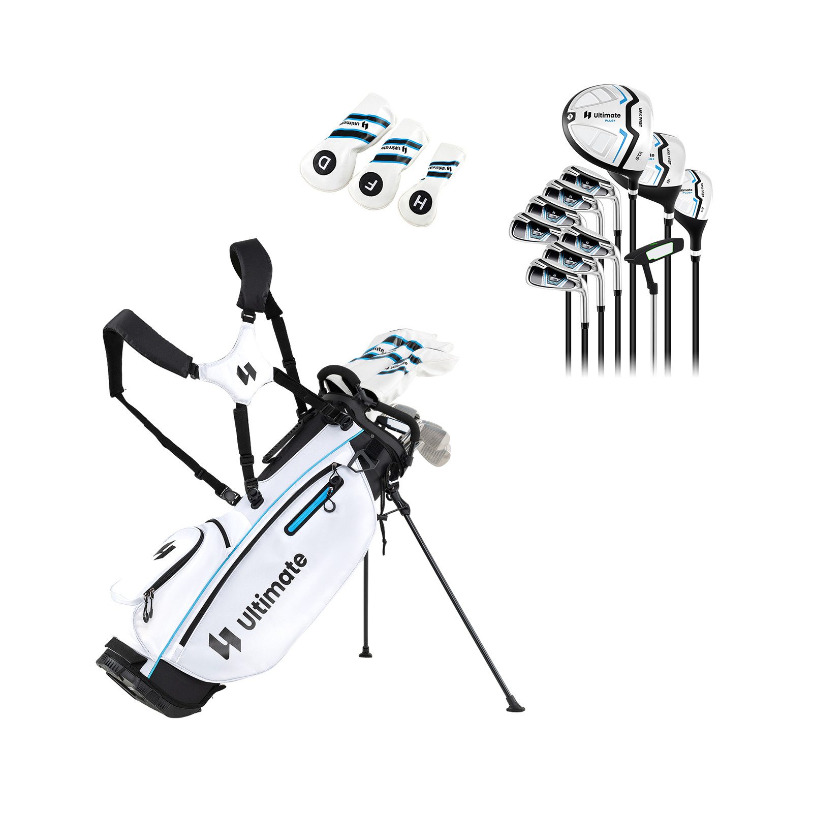 COSTWAY Golfschläger + Golfbag, für Männer, 9/11 teilige Golfschlägersätze