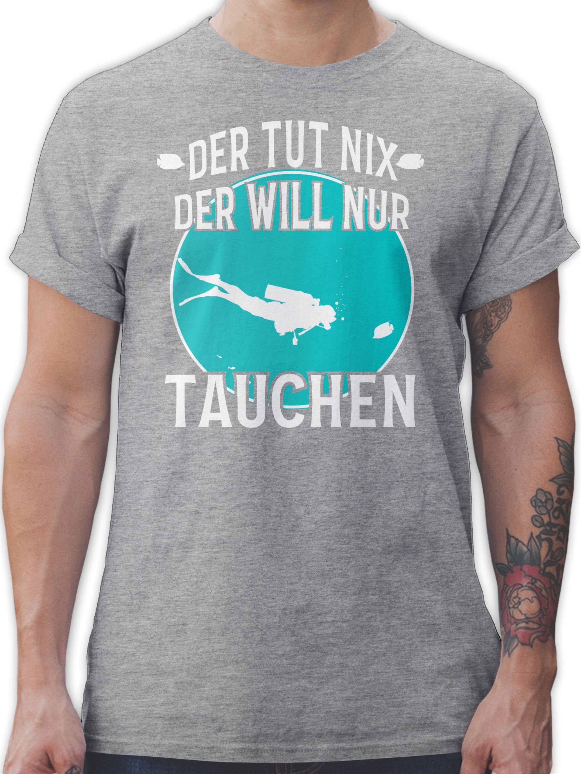 Herren Shirts Shirtracer T-Shirt Der tut nix der will nur tauchen - Wassersport - Herren Premium T-Shirt