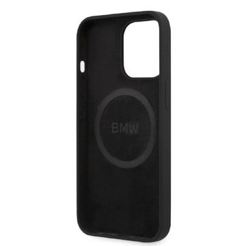 BMW Handyhülle Case iPhone 13 Pro Logo MagSafe Silikon schwarz