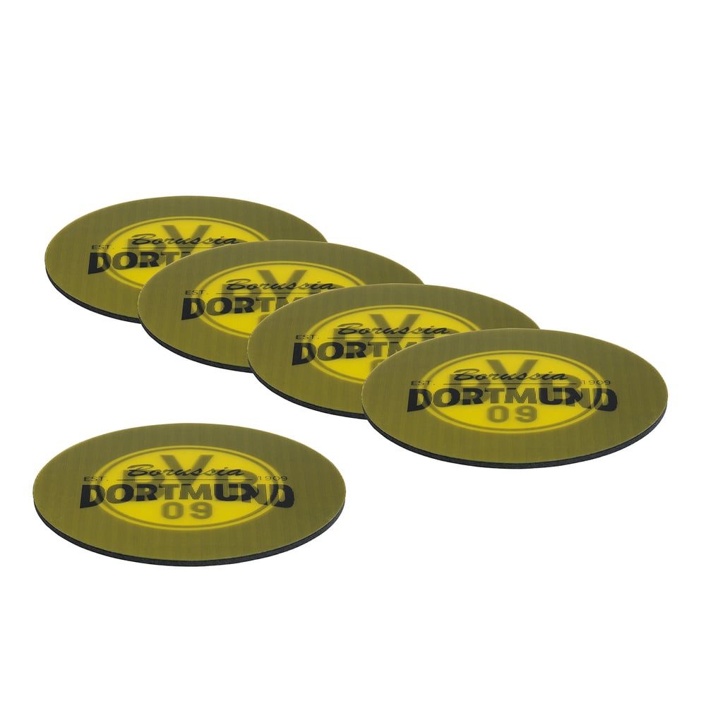 BVB Getränkeuntersetzer BVB Untersetzer 3D 5er-Set gelb/schwarz, 3D-Effekt