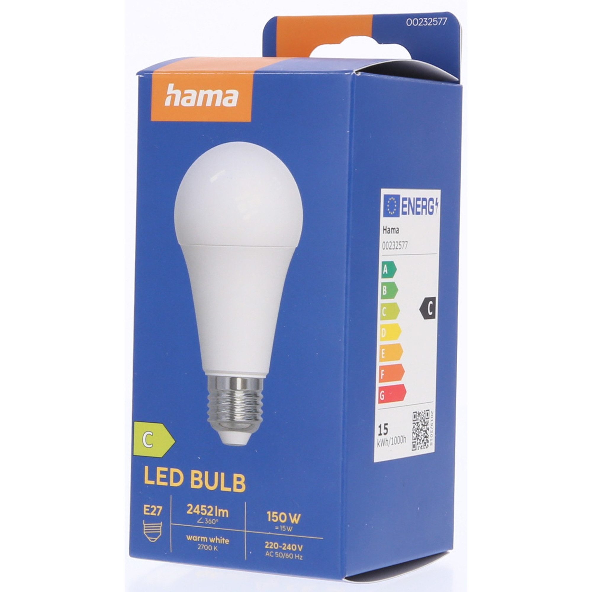 Hama LED-Leuchtmittel 15W (150W), E27, 24552lm, Matt, Warmweiß, Birne, E27, 1 St., Warmweiß – Bild 2 von 2