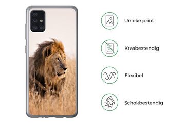 MuchoWow Handyhülle Löwe - Gras - Jagd, Handyhülle Samsung Galaxy A52 5G, Smartphone-Bumper, Print, Handy