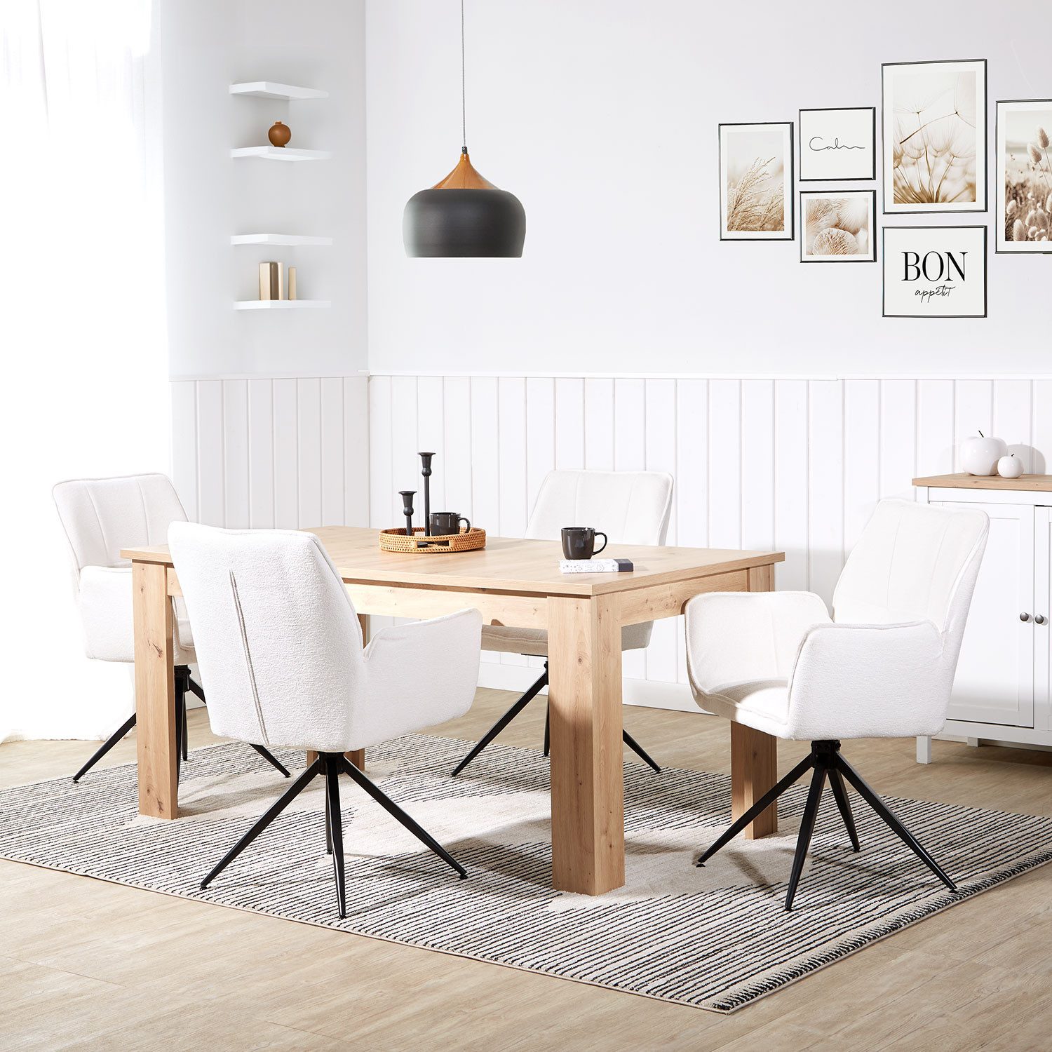 Homestyle4u Polsterstuhl Drehbar in Weiß 2711 günstig online kaufen