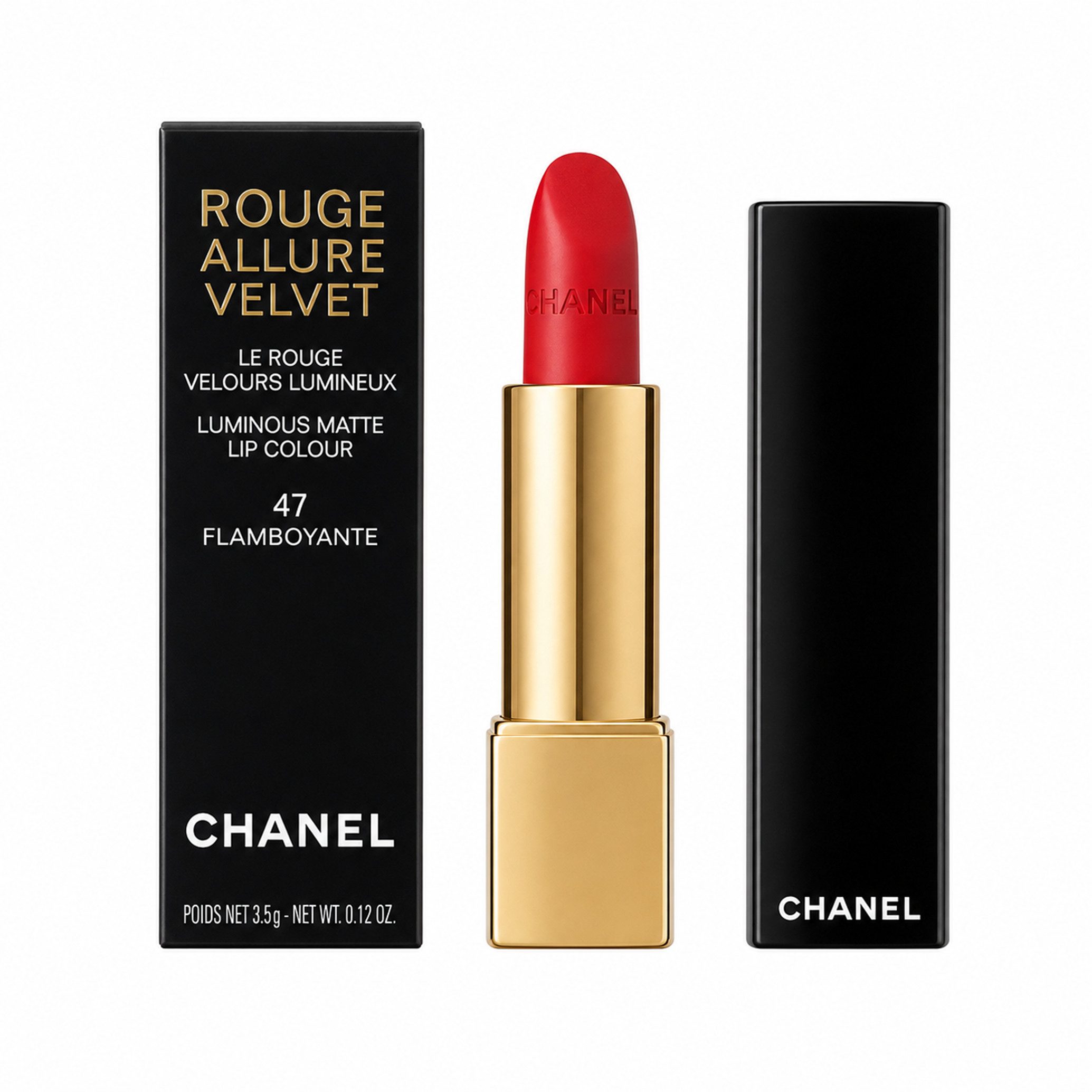 CHANEL Lippenstift Chanel Rouge Allure Velvet 47 Flamboyante Lip Colour Lippenstift 3,5g