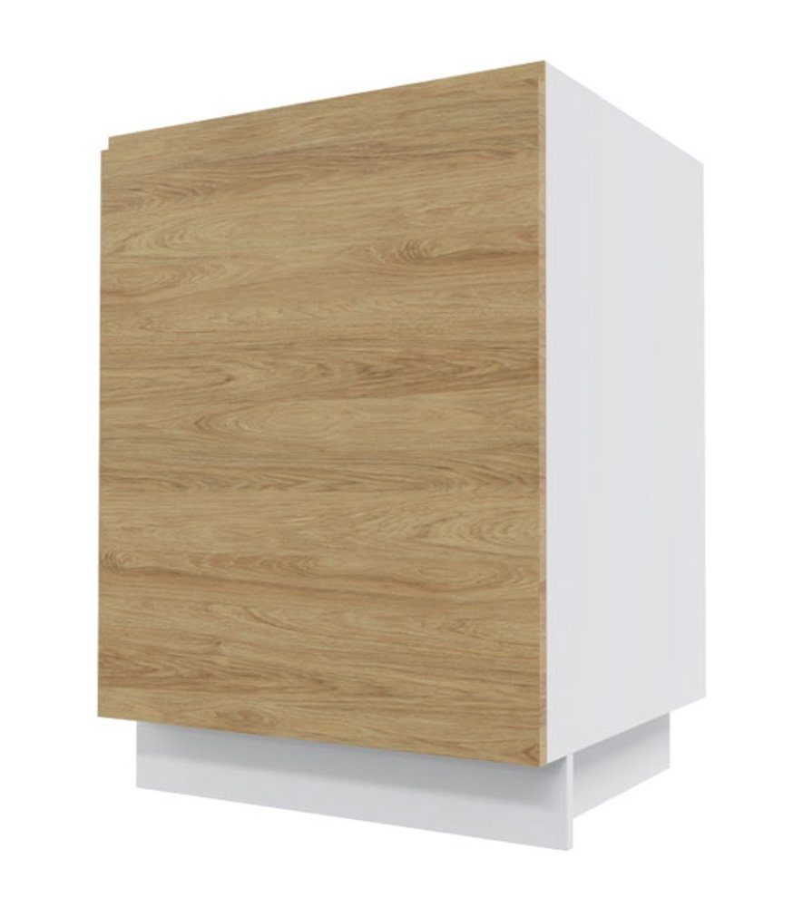 Feldmann-Wohnen Spülenunterschrank Arezzo (1-St) 60x50x82cm grifflos eiche artisan - Vicenca Eiche (AZ-D1ZM/60)