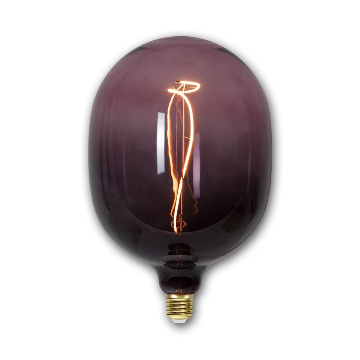 STAR TRADING LED-Leuchtmittel E27 Design Birne COLOUR-MIX violett 270x175mm dimm, warmweiß