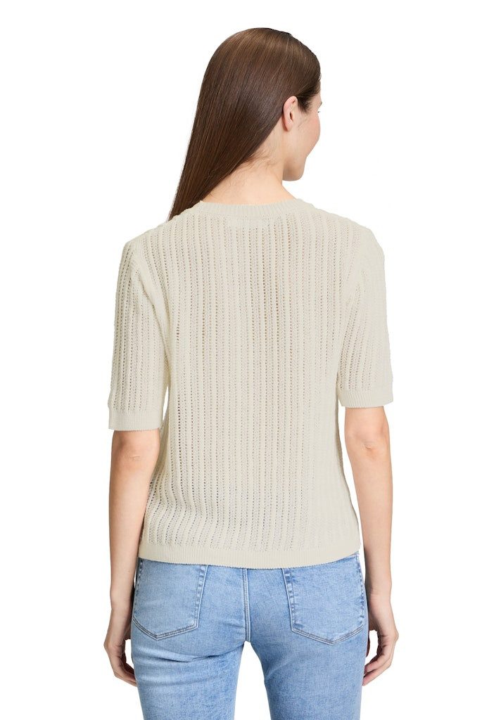Strandpullover Strickpullover Kurz 1/2 Arm Offwhite