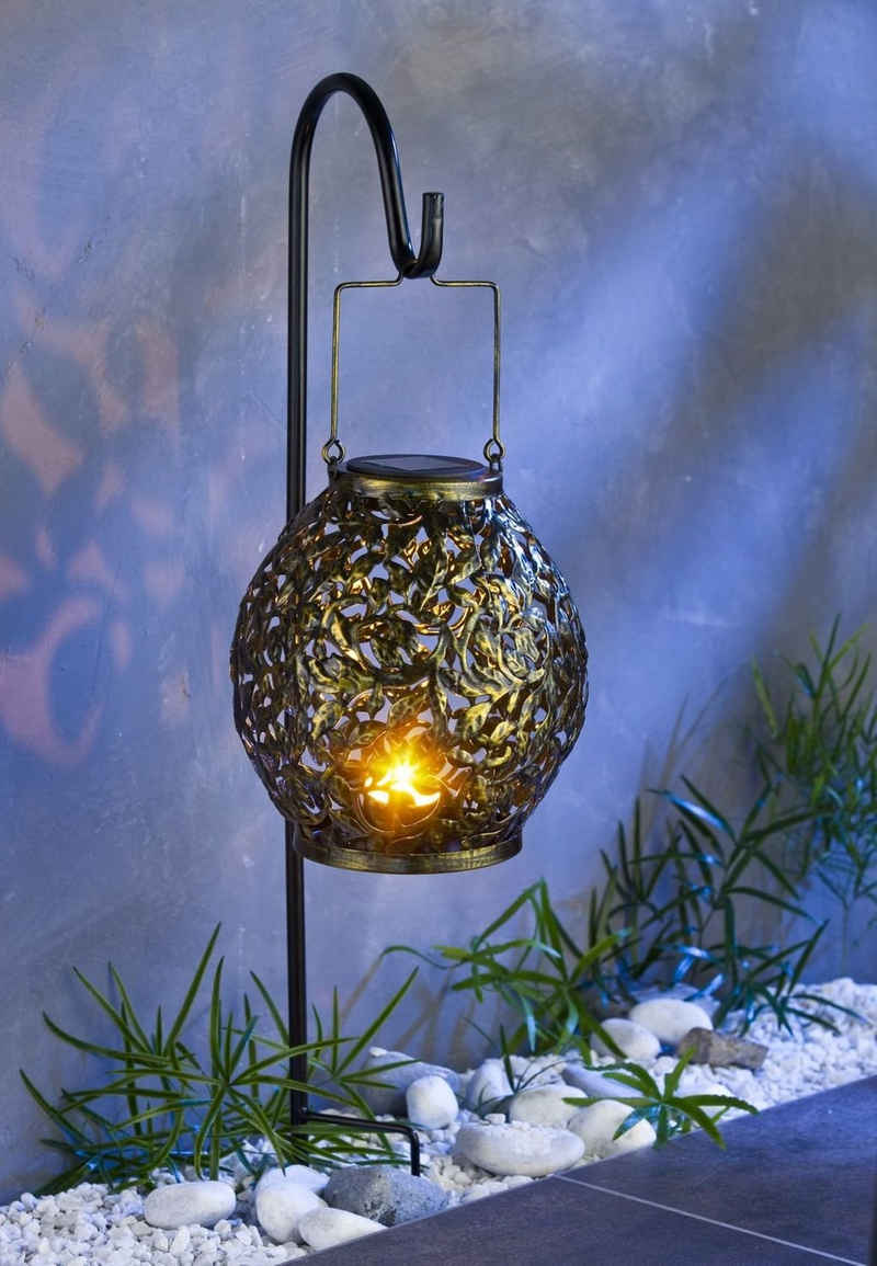 BURI Pflanzkübel LED Solar Gartendeko Blumenkasten Laterne Solarleuchte Lichterkette