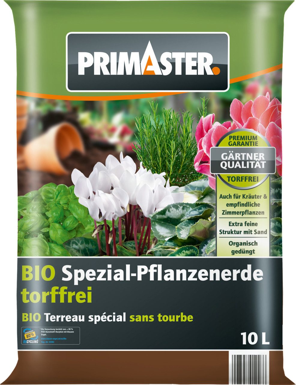 Primaster Spezialerde Primaster Bio Spezialpflanzerde torffrei 10 L, Torffrei