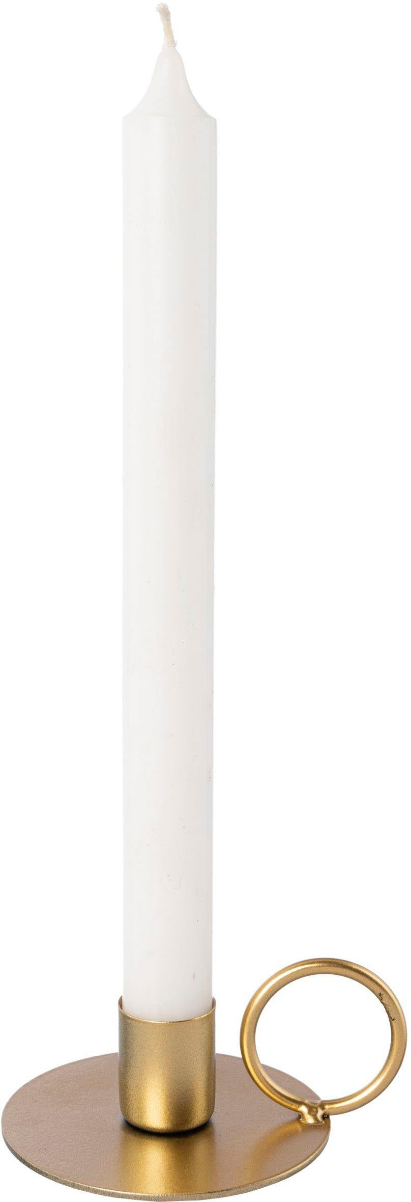 Kerzenhalter aus St), mit Leonique (Set, Metall, Stabkerzenhalter Adaliz Henkel dekorativem 4