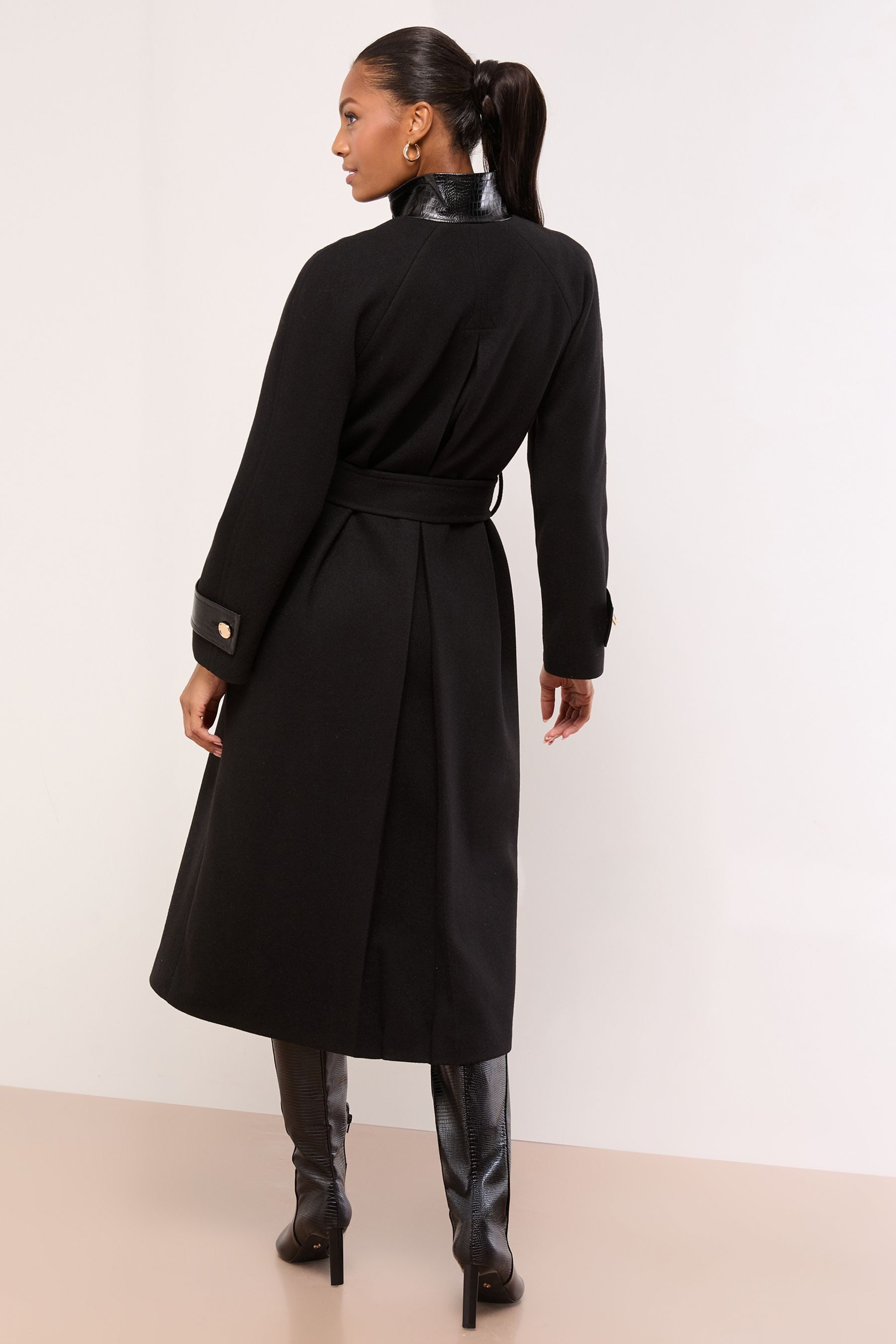 LIPSY Langmantel Lipsy Mantel in Kroko-Optik mit Gürtel, Regular (1-tlg) günstig online kaufen