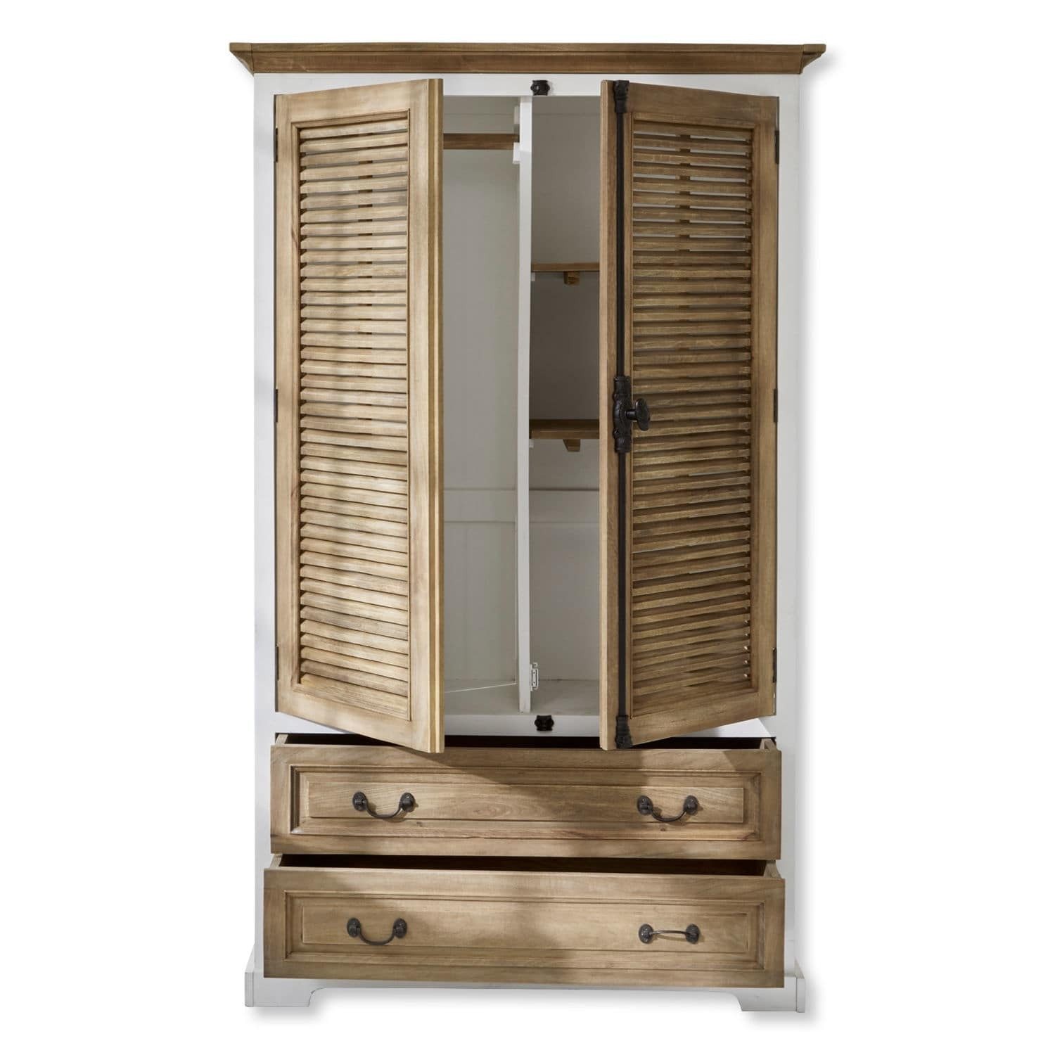 Mirabeau Kleiderschrank Schrank Bureau braun/weiß
