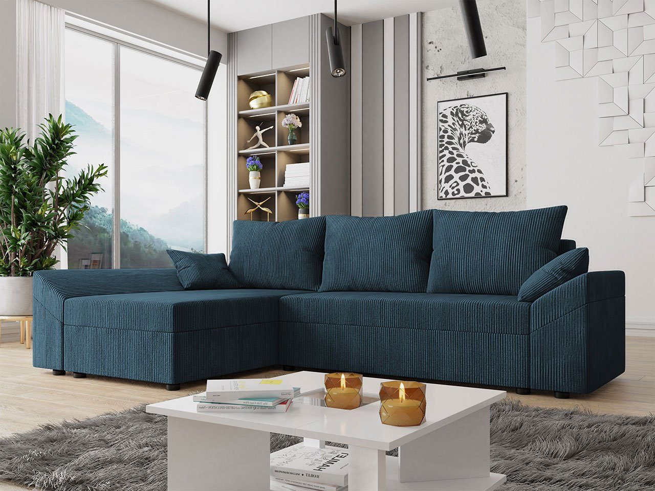 MIRJAN24 Ecksofa Dante L Cord, mit Schlaffunktion und Bettkasten, mane universell, 3 Sitzer Ecksofa, L-Form Sofa Poso 5