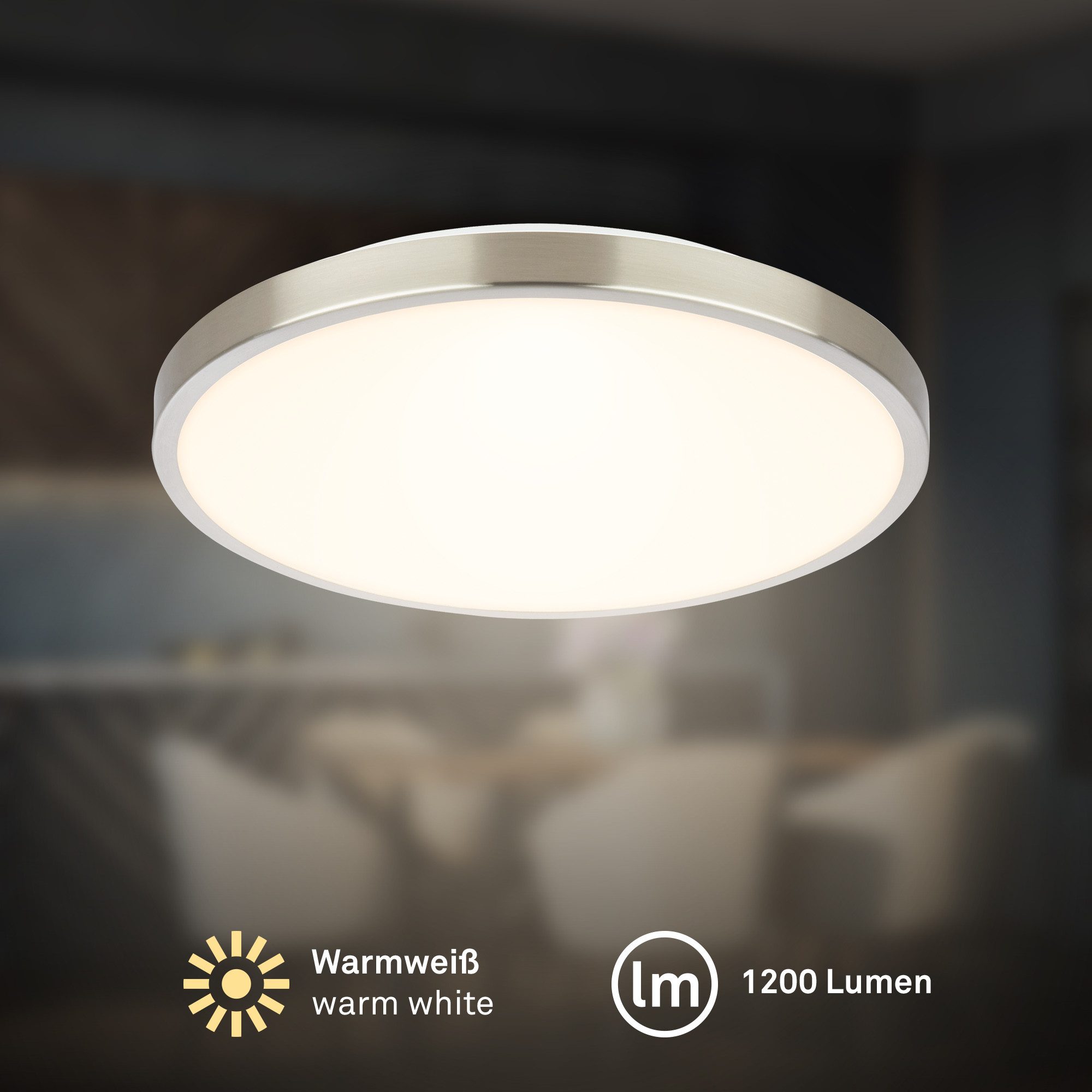 Briloner Leuchten Deckenleuchte FLAME Deckenlampe Aufbauleuchte, Standard (ON/OFF), LED fest integriert