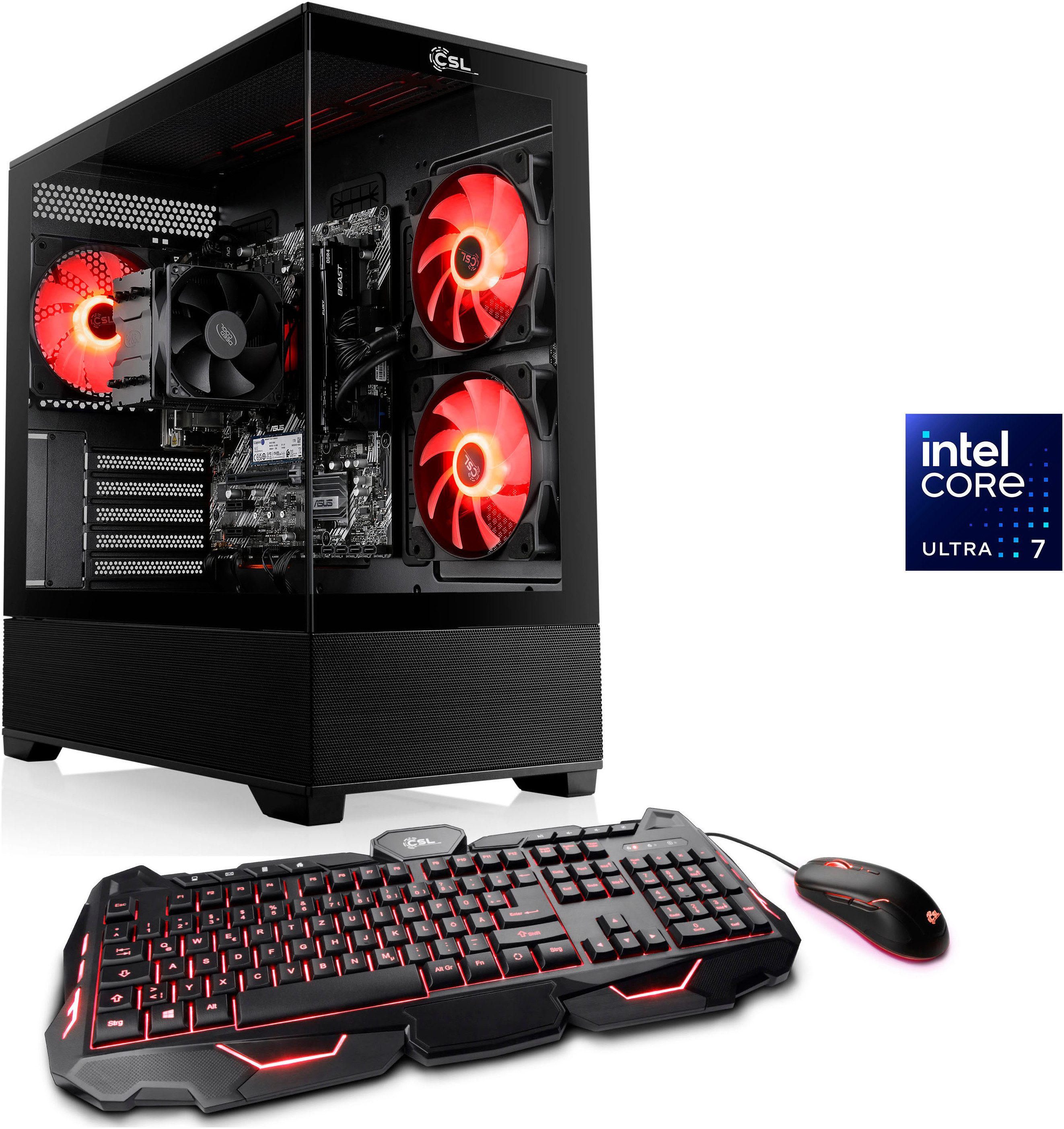 CSL AeroVision V24339 Gaming-PC (Intel 265, 32 GB RAM, 1000 GB SSD, Luftkühlung)