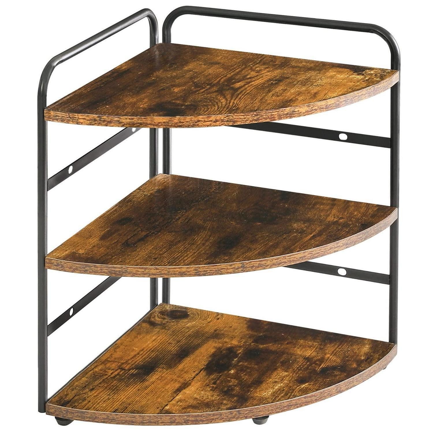LuxusKollektion Eckregal Eckregal Braun 3 Ebenen, 1-tlg.