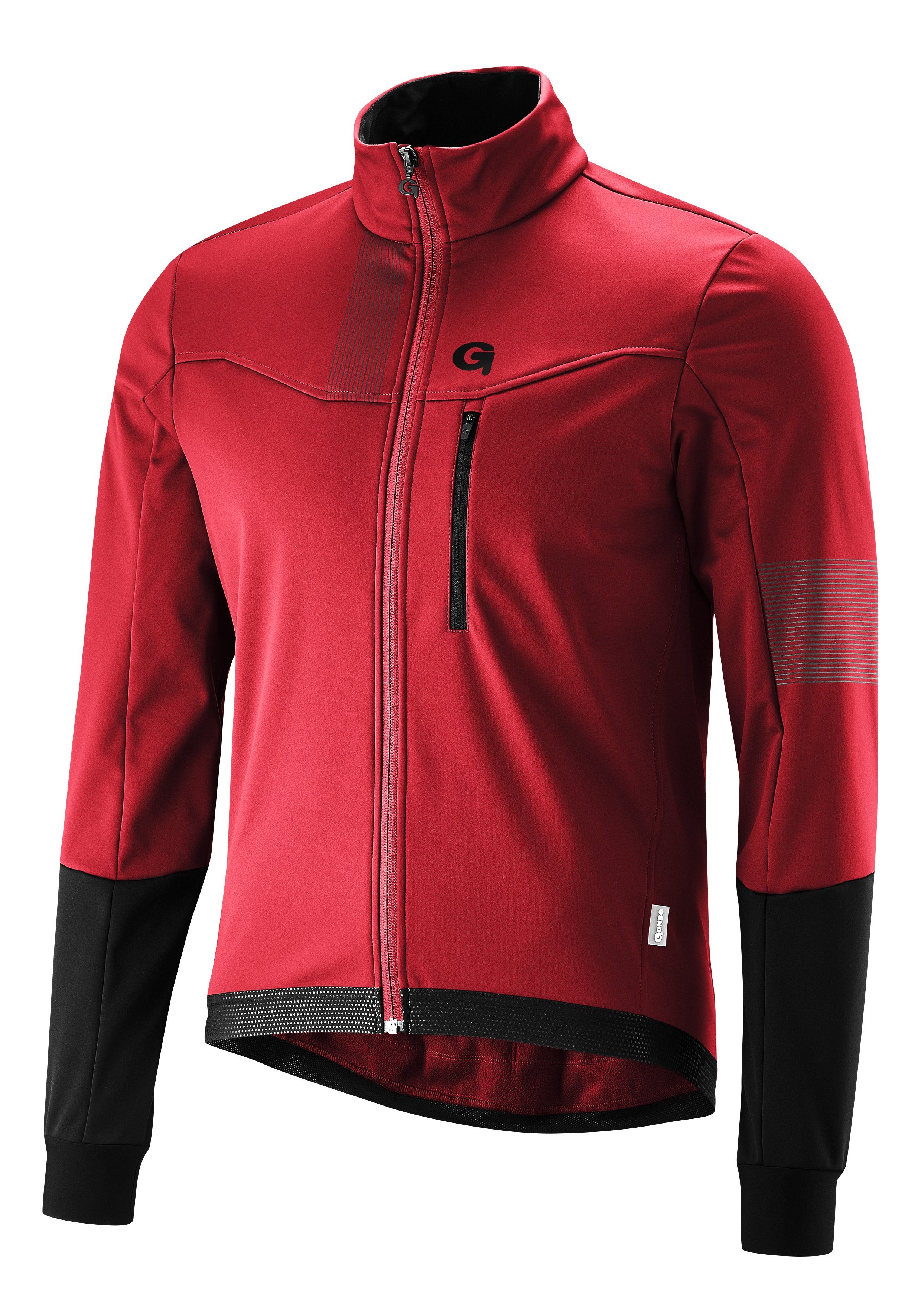 Windjacke ziegelrot Valaff und Softshell-Jacke, Fahrradjacke atmungsaktiv wasserabweisend Herren Gonso