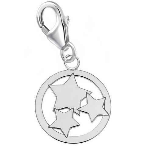 Goldene Hufeisen Charm Stern Sterne Karabiner Charm Anhänger für Bettelarmband 925 Sterling Silber (inkl. Etui), für Gliederarmband oder Halskette