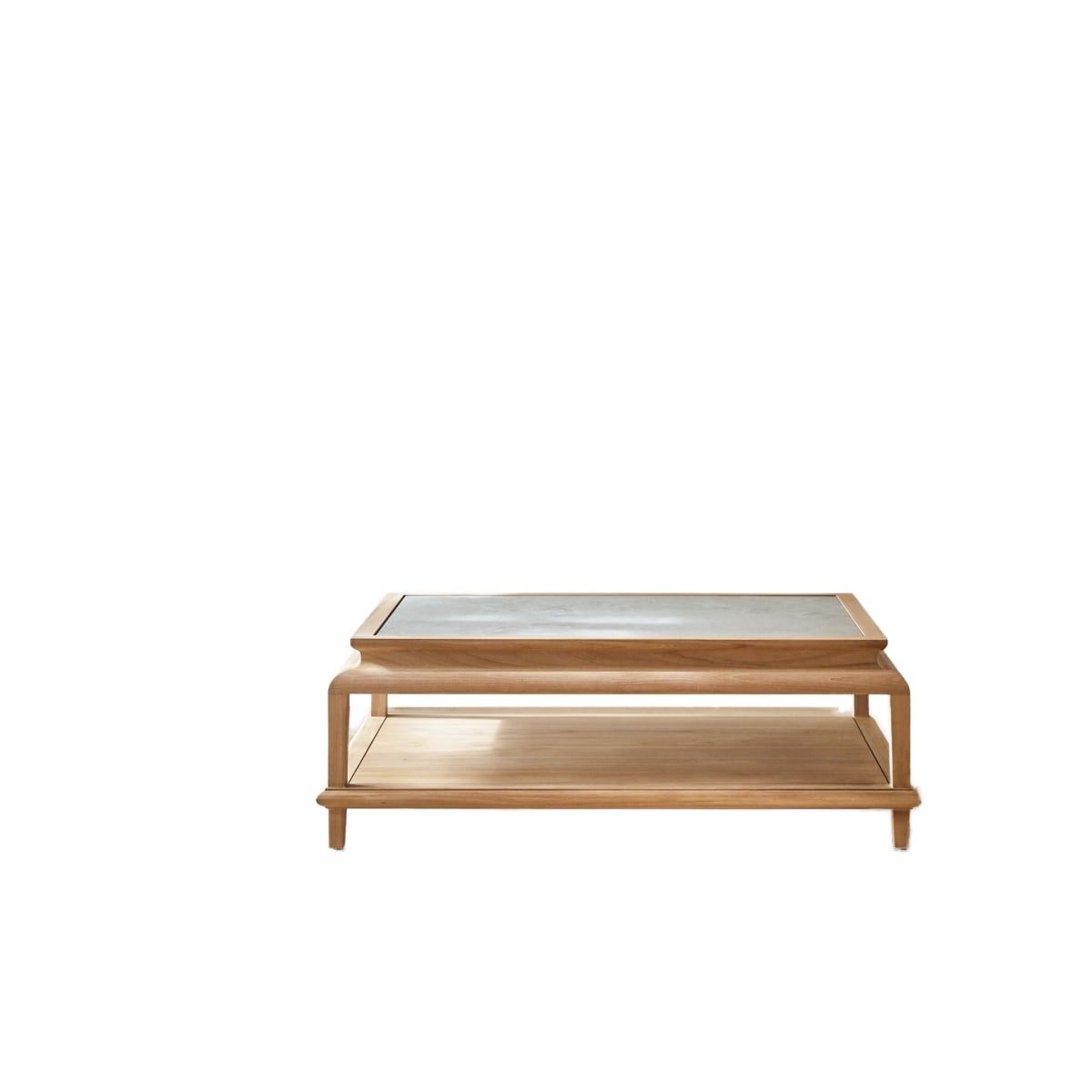 Tikamoon Couchtisch Rechteckiger Couchtisch Achille aus Teakholz 115