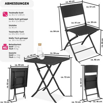 tectake Sitzgruppe Trevi, (Set, 3-tlg)