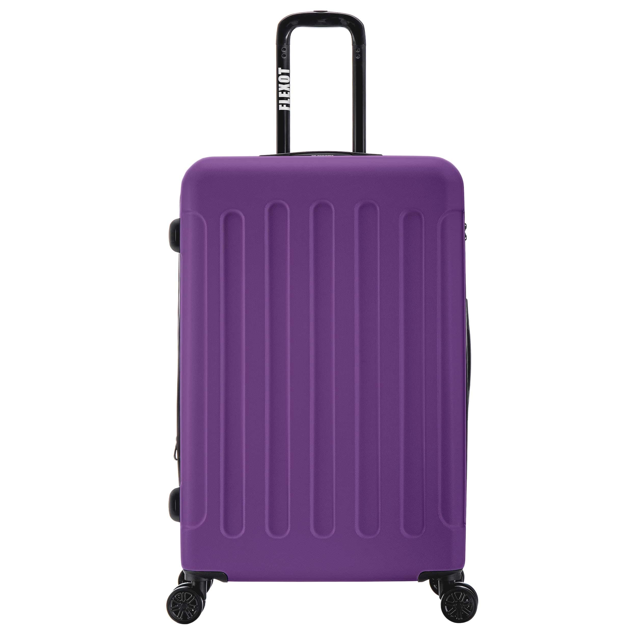 Flexot Hartschalen-Trolley F-3045 (Gr. XL) – Reisekoffer – ABS-Hartschale, Volumenerweiterung, 4 Rollen, Robuster und moderner Koffer mit vier 360° Rollen und Zahlenschloss