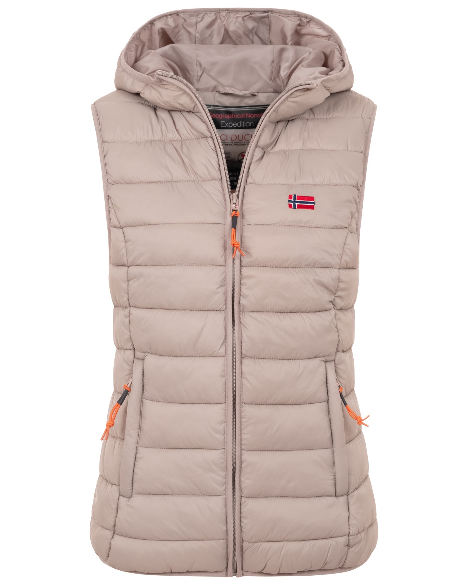 Geographical Norway Steppweste Damen Steppweste mit Kapuze Frühlings sportlich Übergangs Weste Herbst