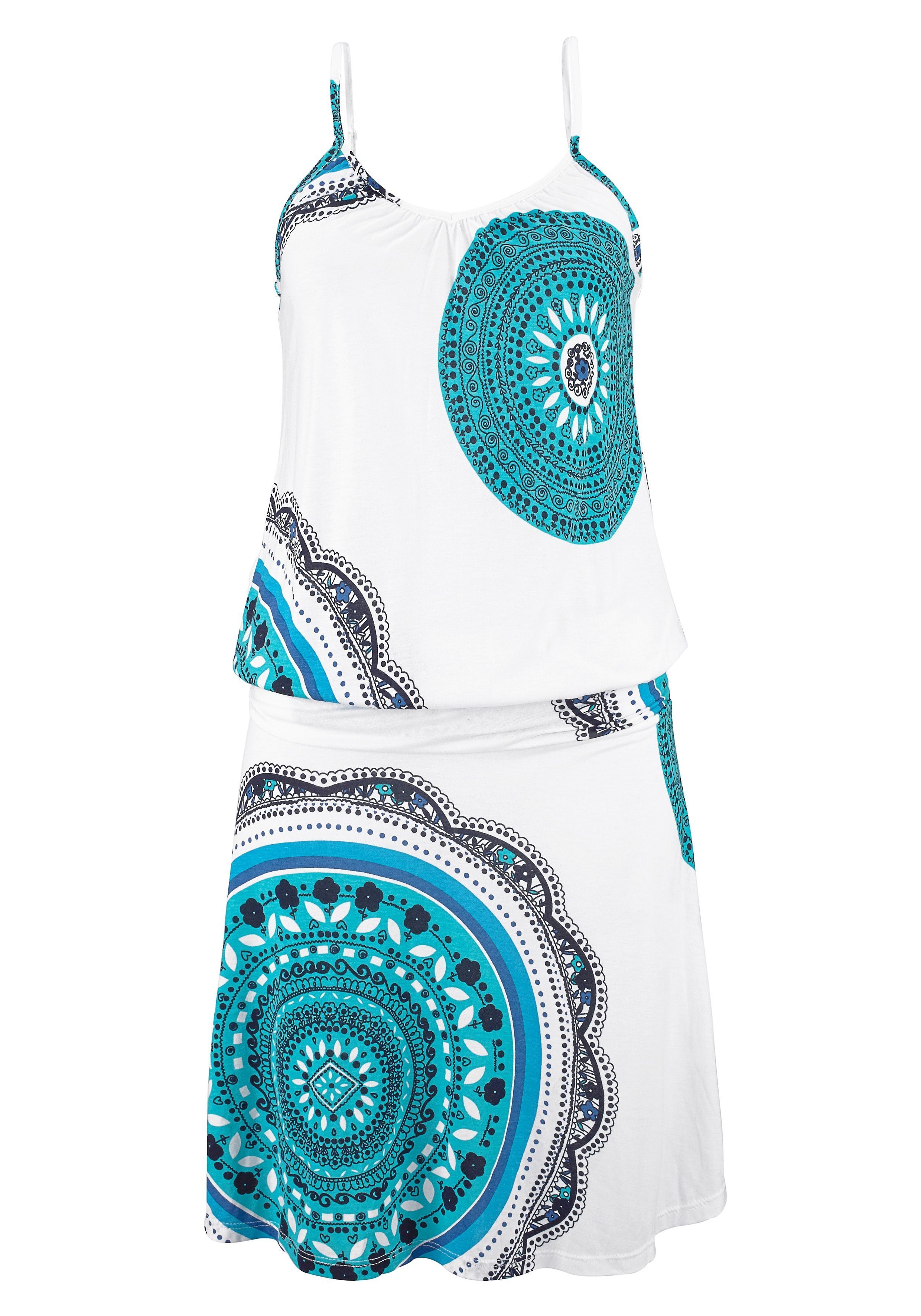Beachtime Strandkleid mit Alloverprint und verstellbaren Trägern, Sommerkle günstig online kaufen