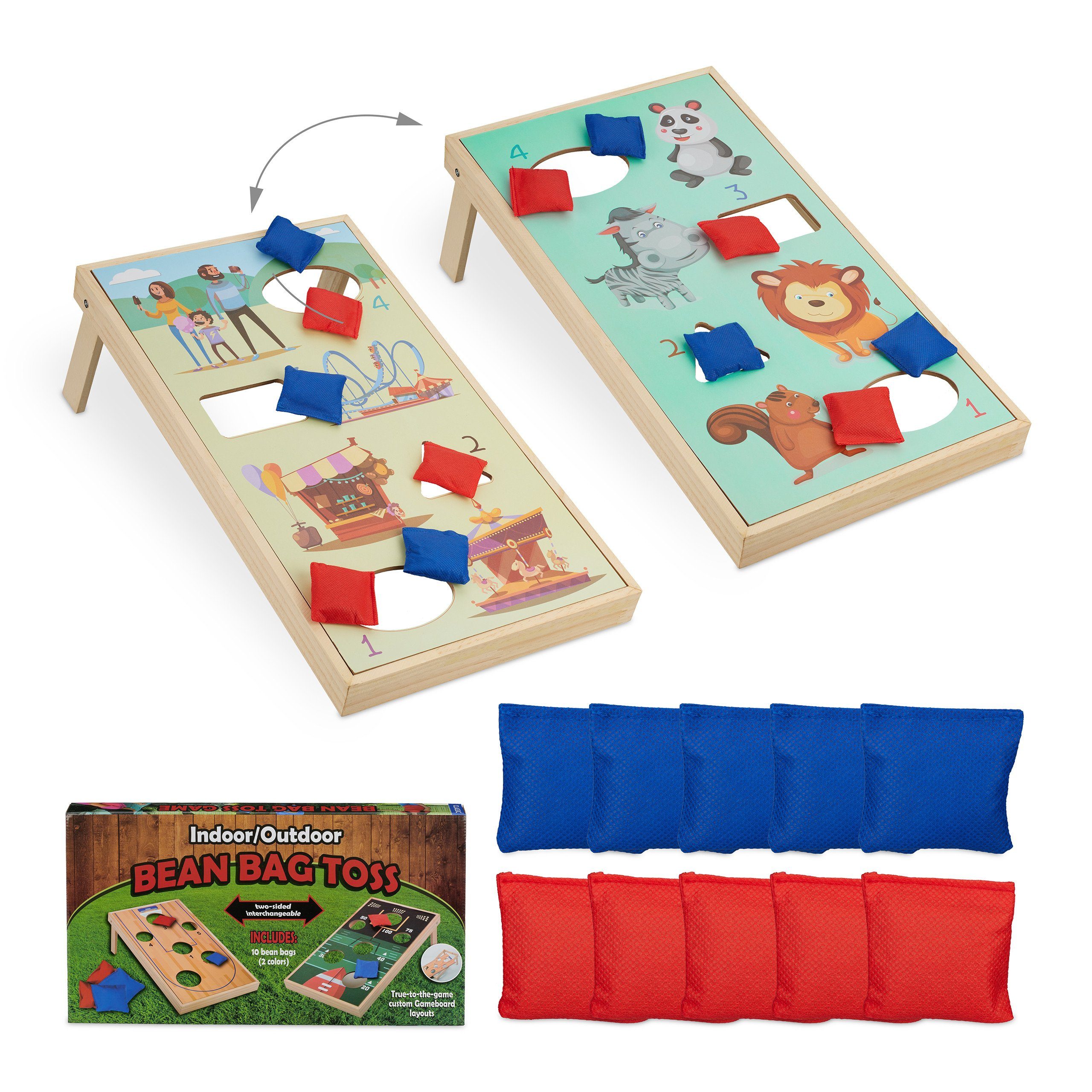 relaxdays Spiel, Gesellschaftsspiel 11 tlg. Cornhole Wurfspiel