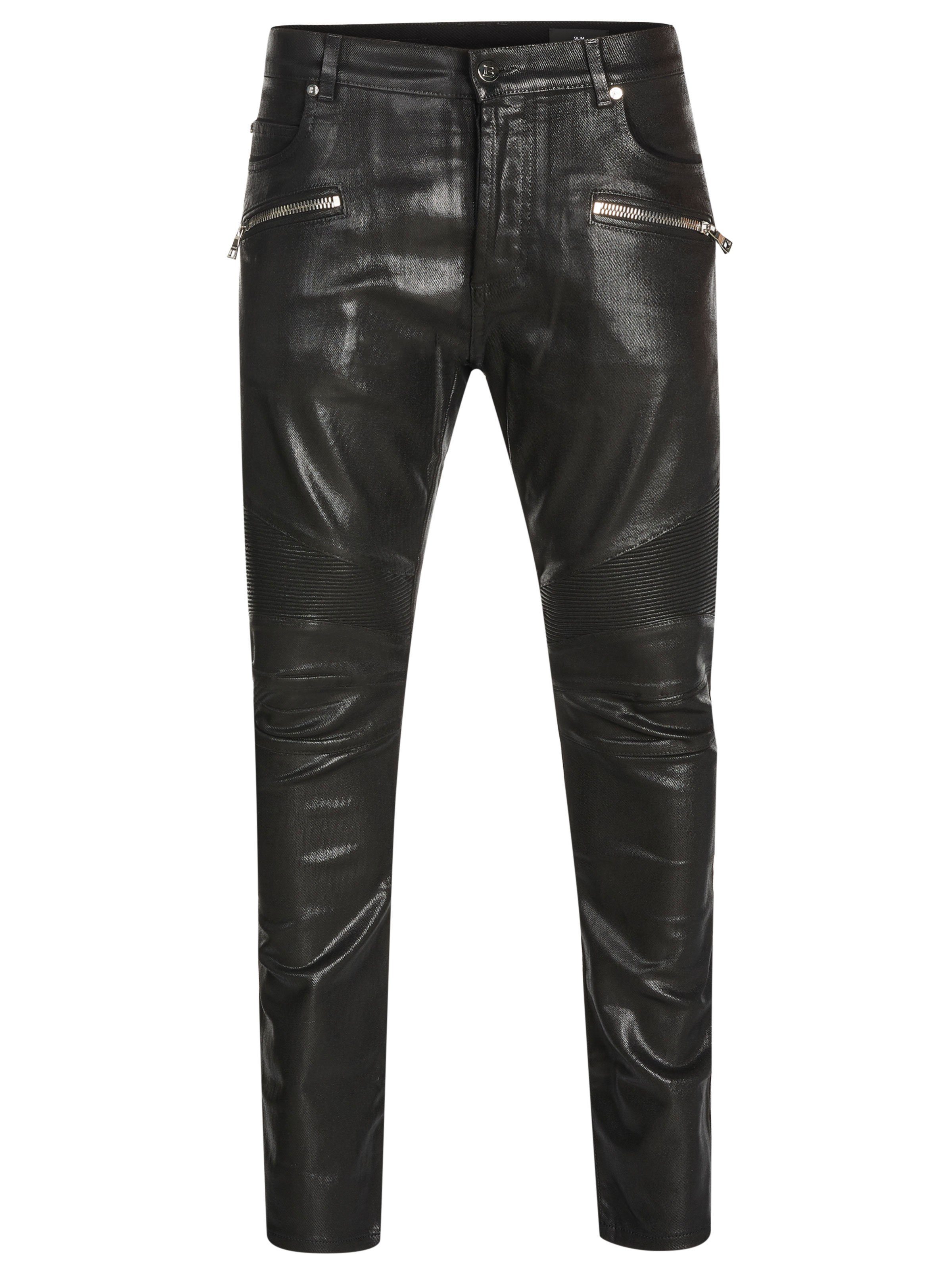 Leather balmain best sale jeans