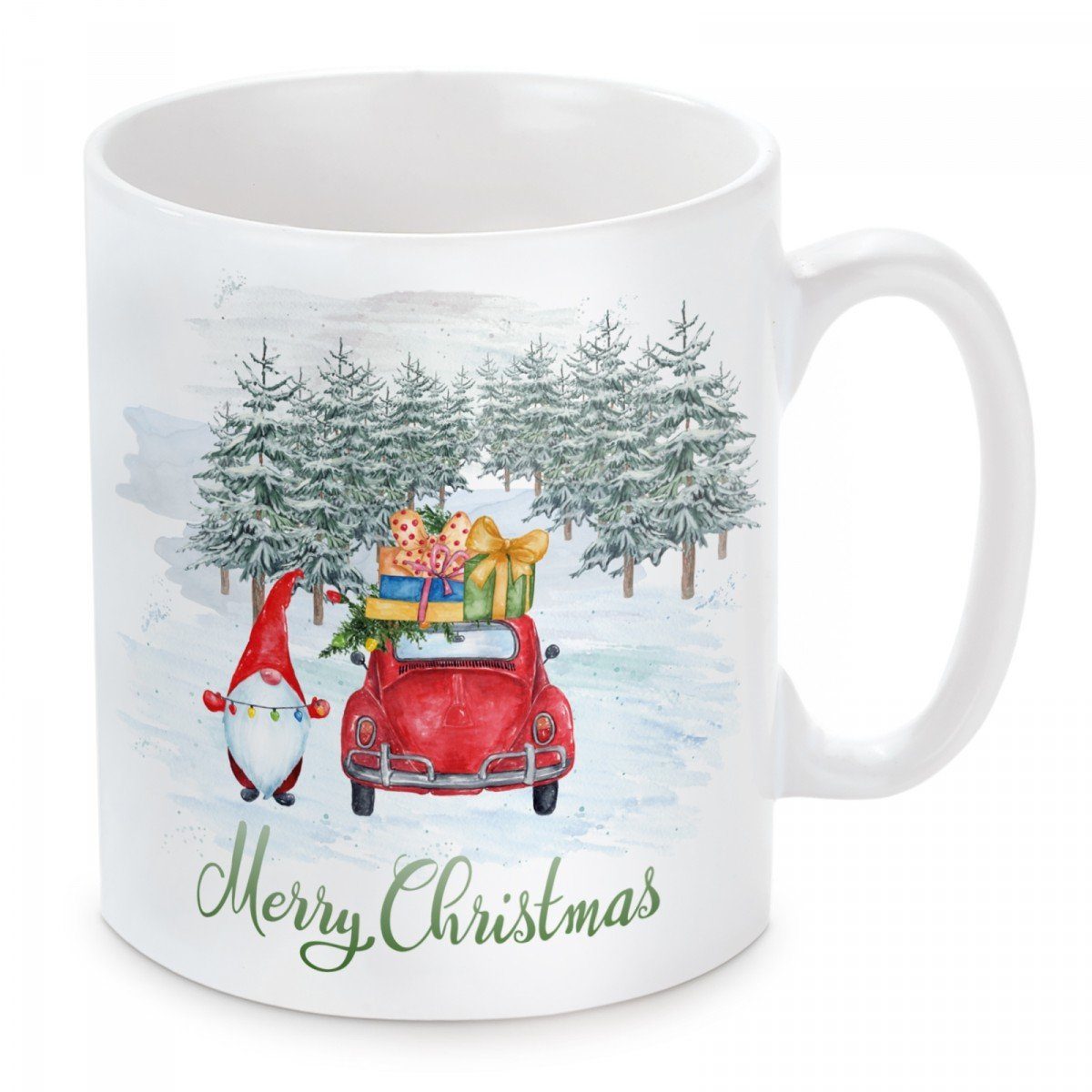 Herzbotschaft Merry mit Kaffeebecher Tasse spülmaschinenfest und Christmas, Kaffeetasse Keramik, mikrowellengeeignet Motiv