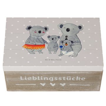 Mr. & Mrs. Panda Dekokiste Koala Familie - Grau Pastell - Geschenk, Bruder, Papa, Holzkiste, Vat (1 St)