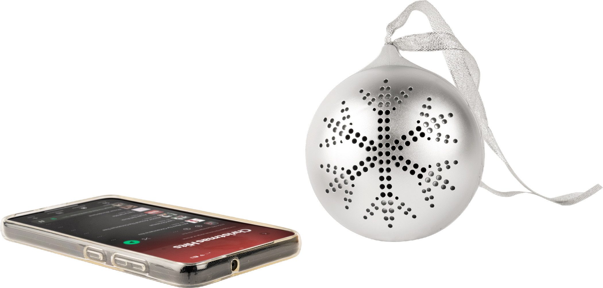 BigBen Bluetooth portabler Колонки EPOK Weihnachtskugel siber AU390124 Bluetooth-Lautsprecher