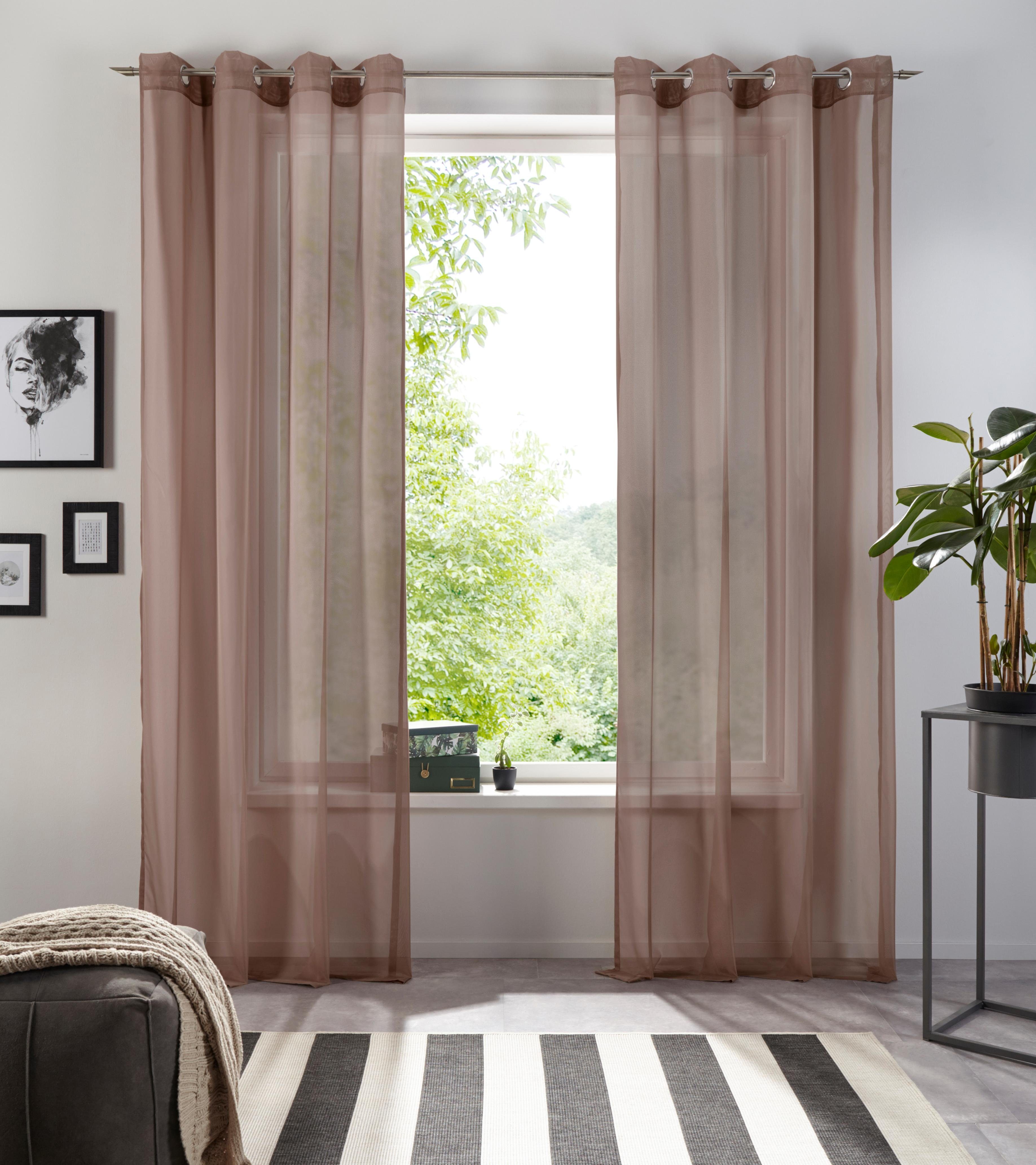 Gardine XANA, my home, Ösen (1 St), transparent, Polyester, Voile, Bestseller, einfarbig, 1 Schal, pflegeleicht, unifarben