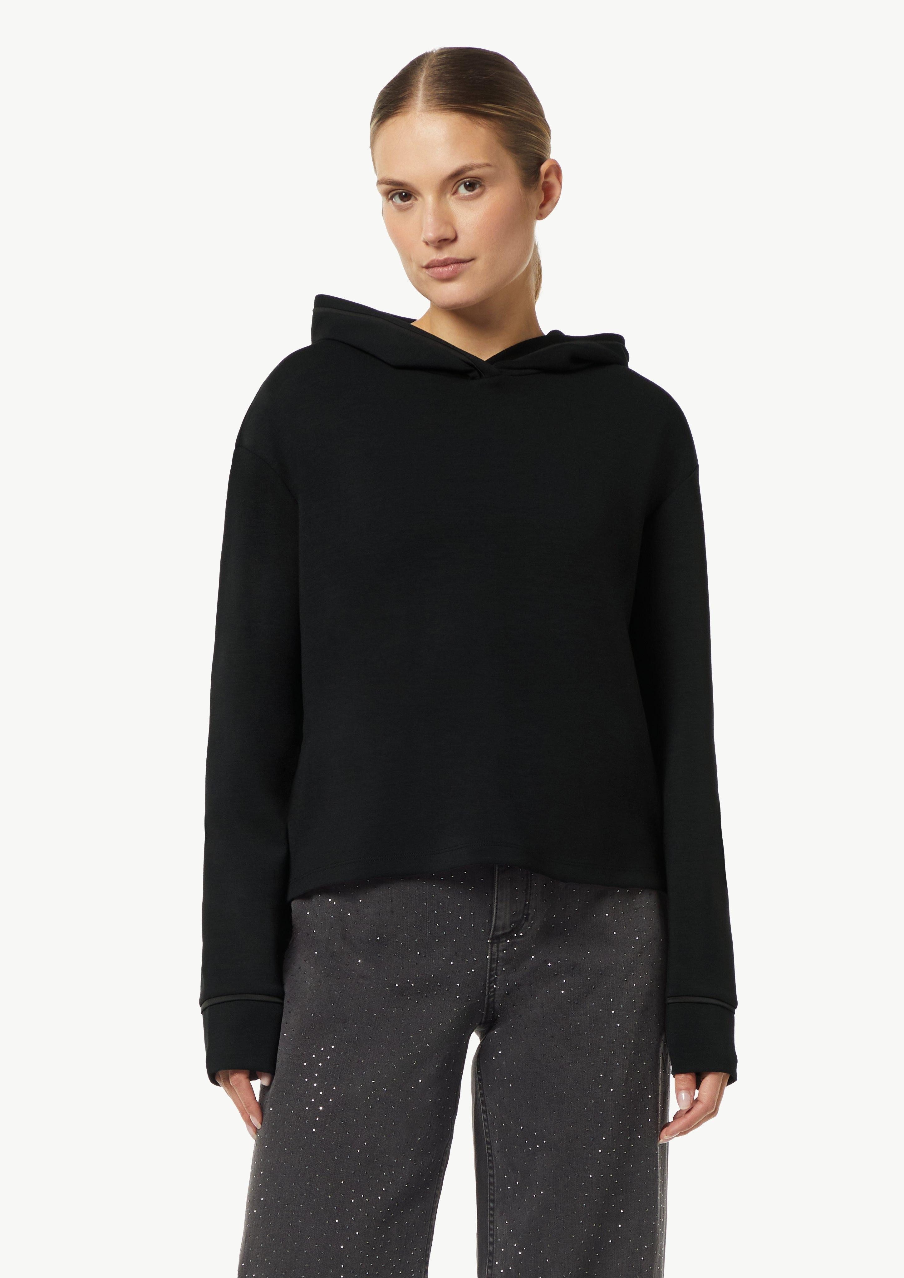 Sweatshirt Kapuzen-Sweatshirt mit Satin-Details