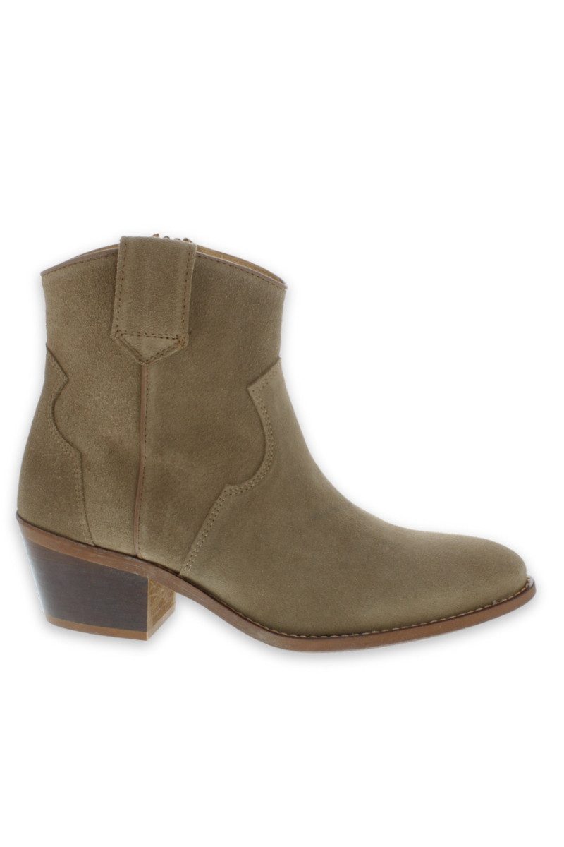 XAVER LUIS Schuhmanufaktur Western Boots - MYRA - Kalbvelour taupe Stiefelette