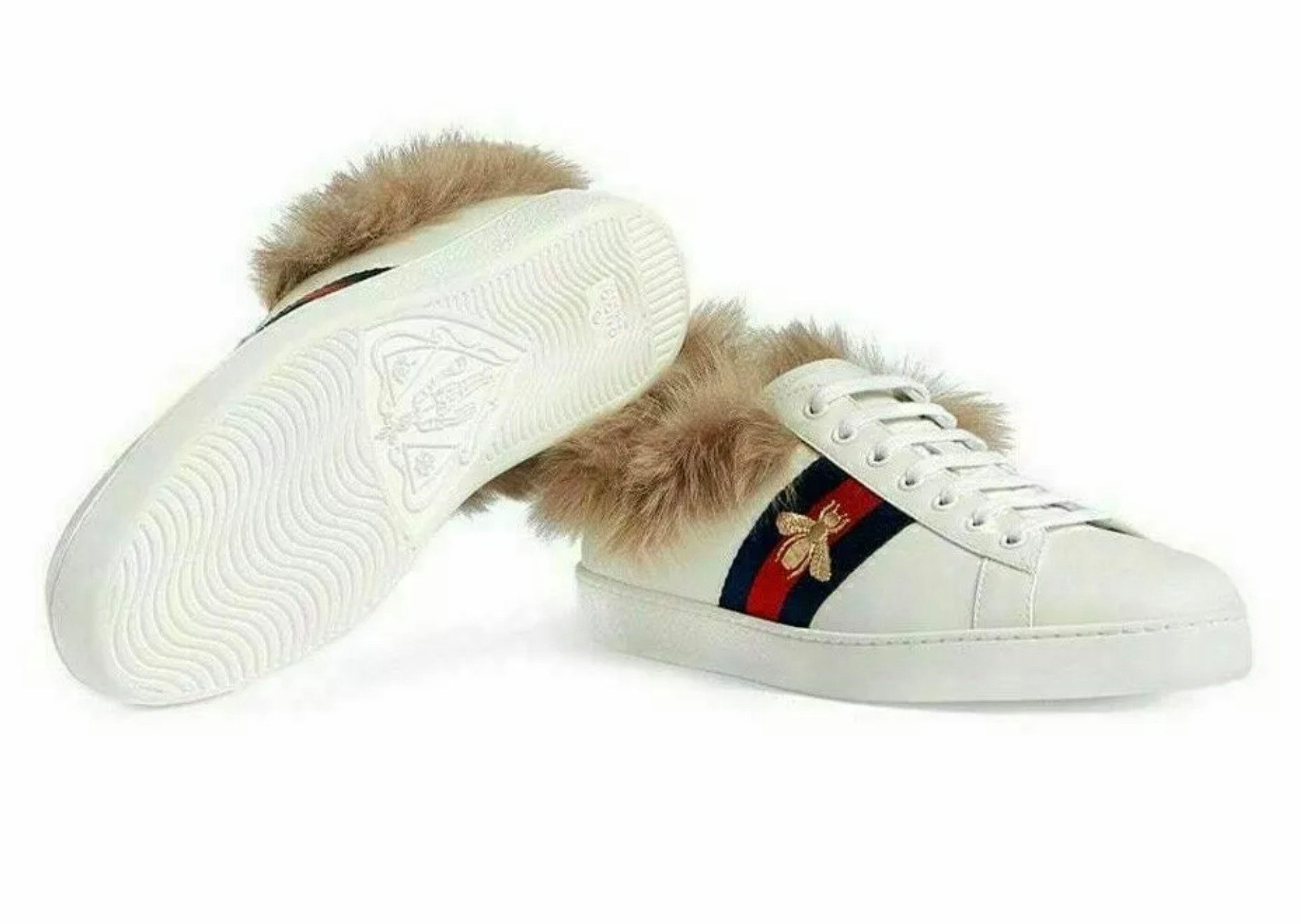GUCCI Unisex Ace mit Lammfell – Luxuriöse Leder-Sneaker aus Italien Sneaker Lammfellfutter sorgt für außergewöhnlichen Tragekomfort