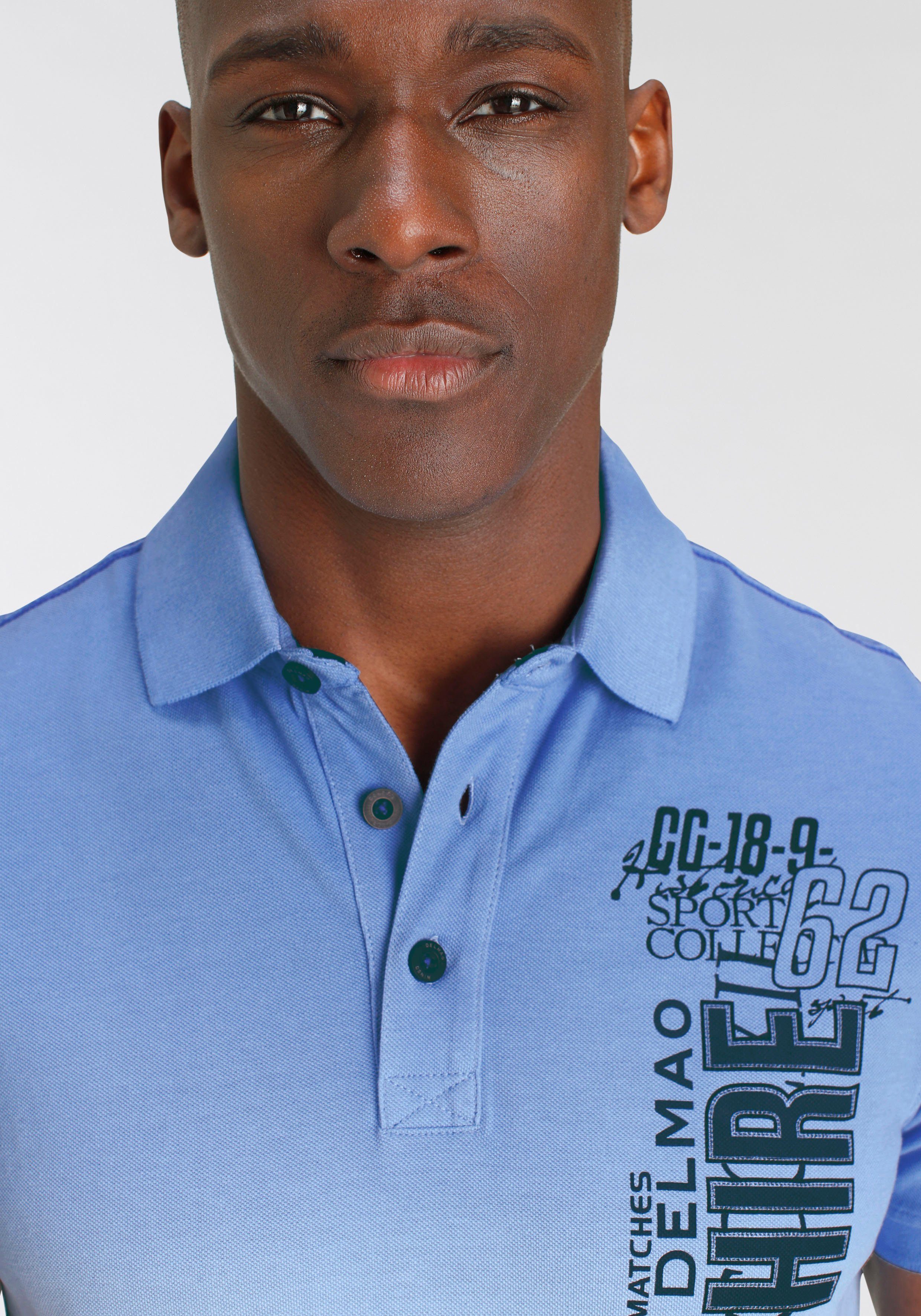 DELMAO Poloshirt kurzärmelig, lässiges Batikmuster, Polokragen – Bild 4 von 5