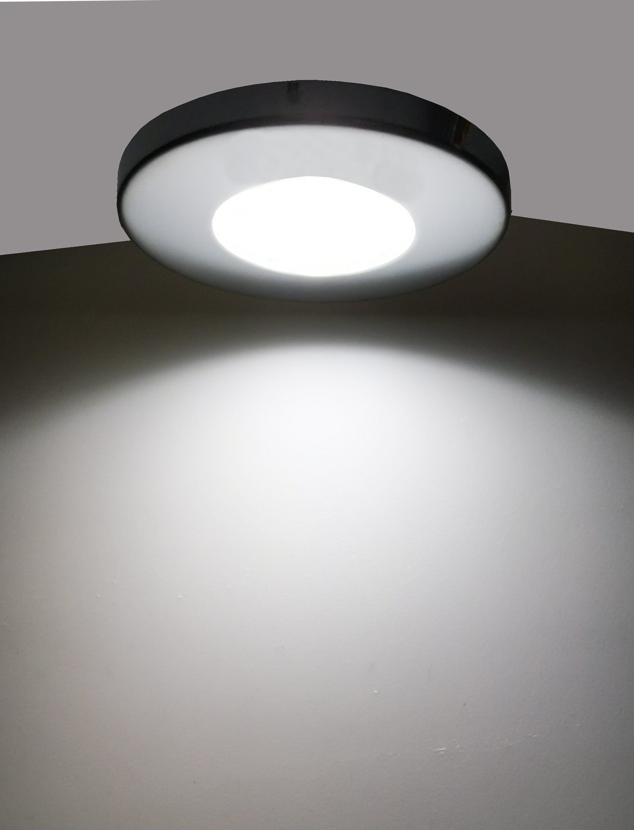 TRANGO LED Einbauleuchte, 6er Set IP44 LED Einbaustrahler 6729IP-068M6KSD aus Edelstahl poliert incl. 6x 5 Watt 6000K Tageslichtweiß (kaltweiß) dimmbar Ultra Flach LED Modul für Bad, Dusche, Tageslichtweiß, Einbauspots, Deckenstrahler, Deckenlampe