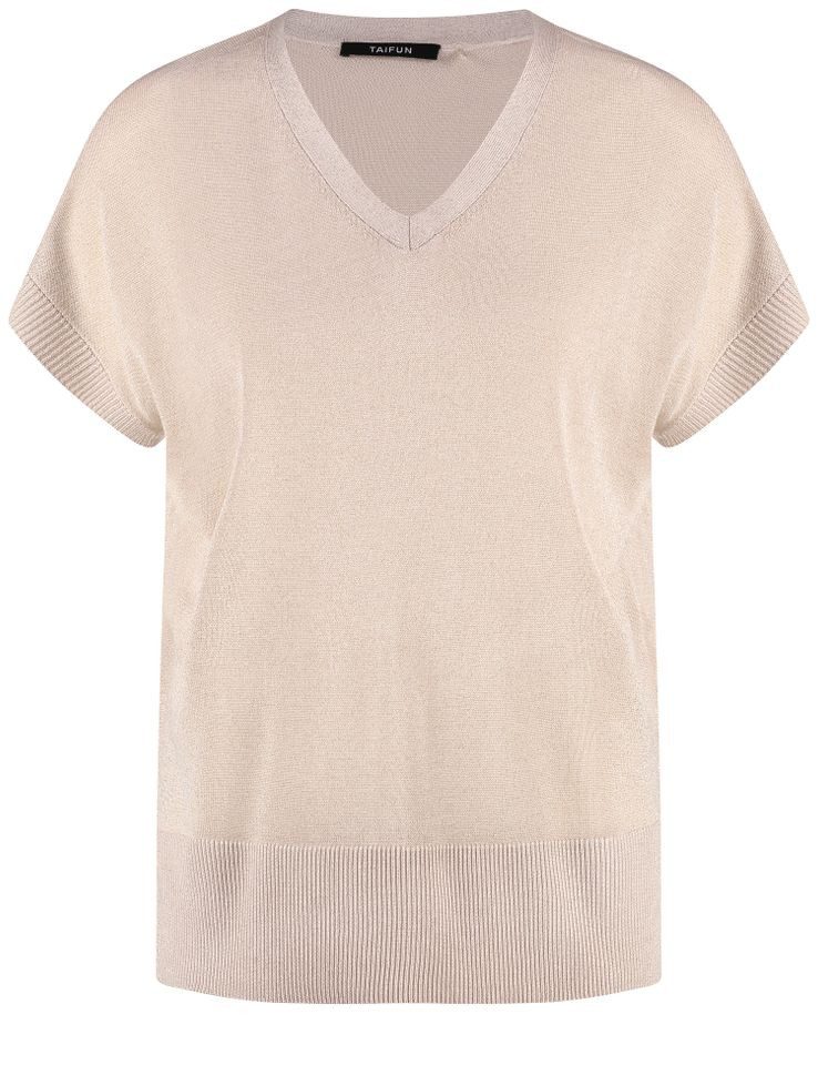T-Shirt – Unifarbenes Shirt mit V-Ausschnitt
