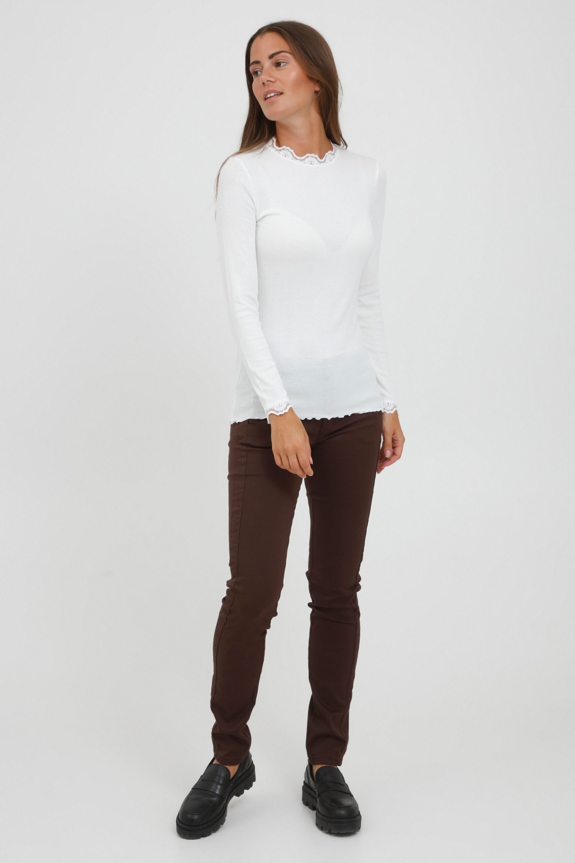fransa Longsleeve FRHIZAMOND Langarmshirt mit Spitzen-Details günstig online kaufen