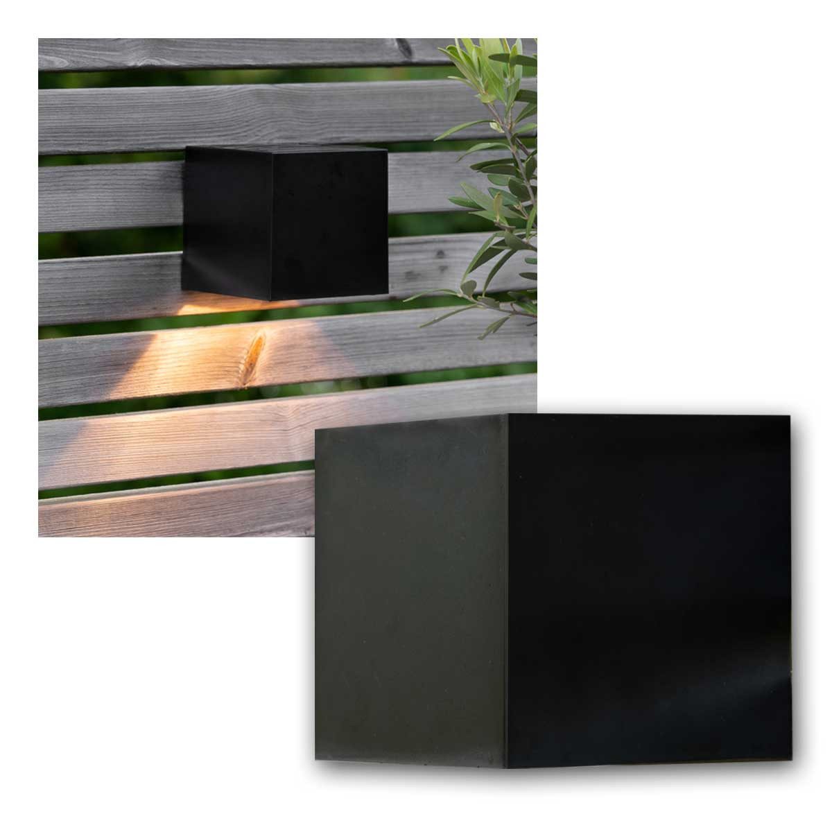 STAR TRADING LED Solarleuchte Solar Wandleuchte WALLY-CUBE 20lm warmweiß, warmweiß