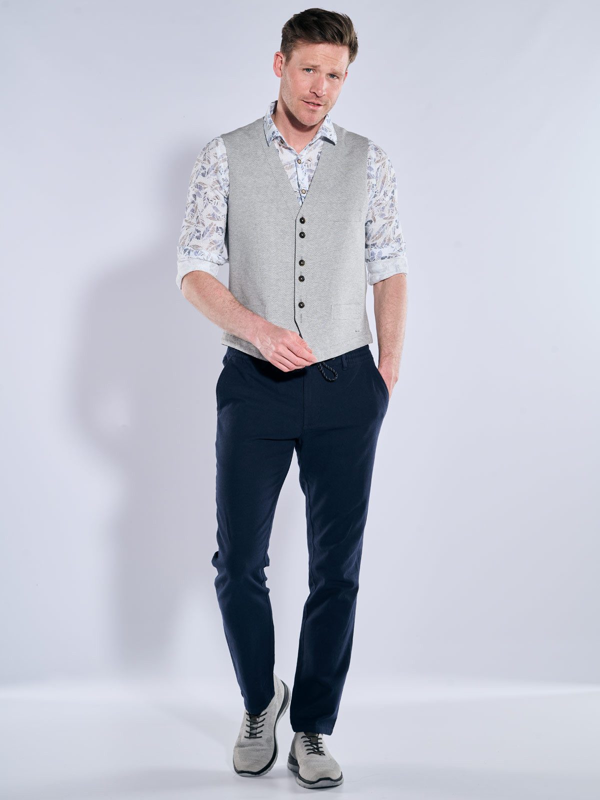 Engbers Anzugweste Herren Sakko-Weste slim fit, Silbergrau