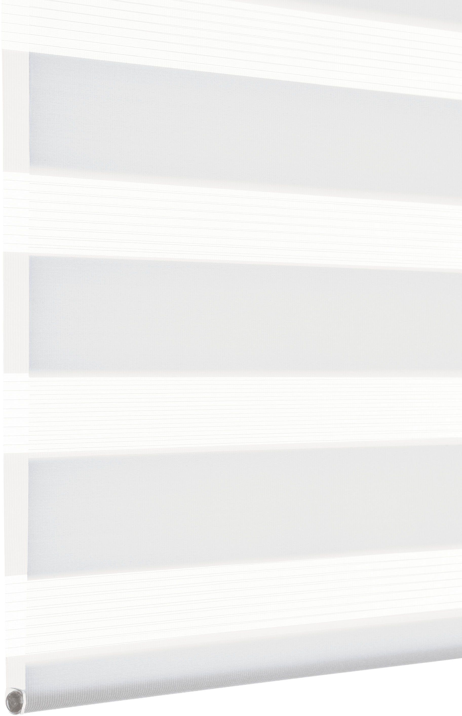 Doppelrollo Easyfix Doppelrollo, GARDINIA, halbtransparent, Feststellschraube, Bohren, mit Stoff segmentweise Klemmträger weiß ohne gewebter