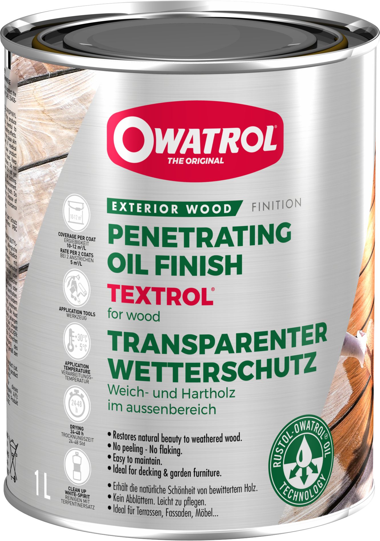 OWATROL Holzöl TEXTROL [1L] - Holzöl für den Außenbereich hell