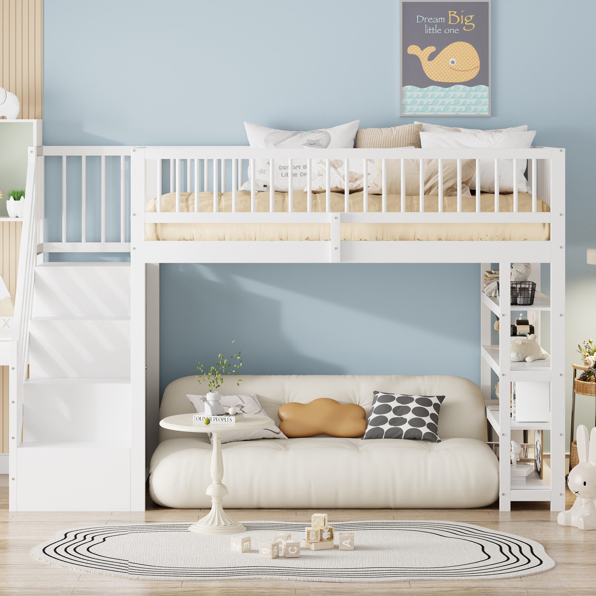 Flieks Hochbett Etagenbett Kinderbett Massivholz 90x200cm günstig online kaufen