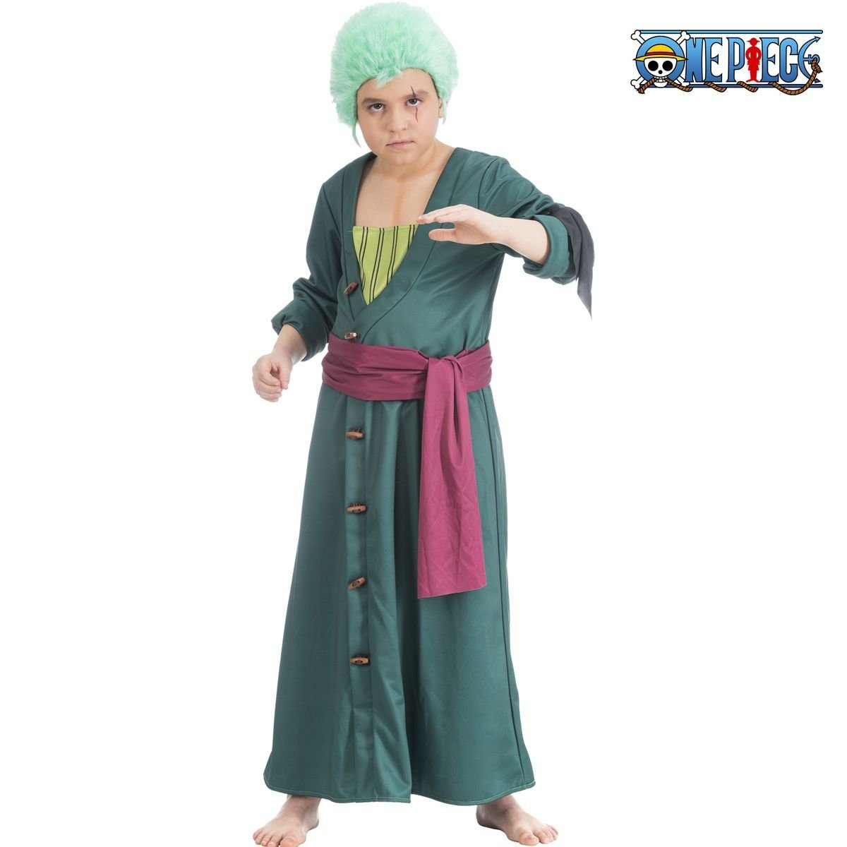Kostüm One Piece Pirat Lorenor Zoro für Kinder