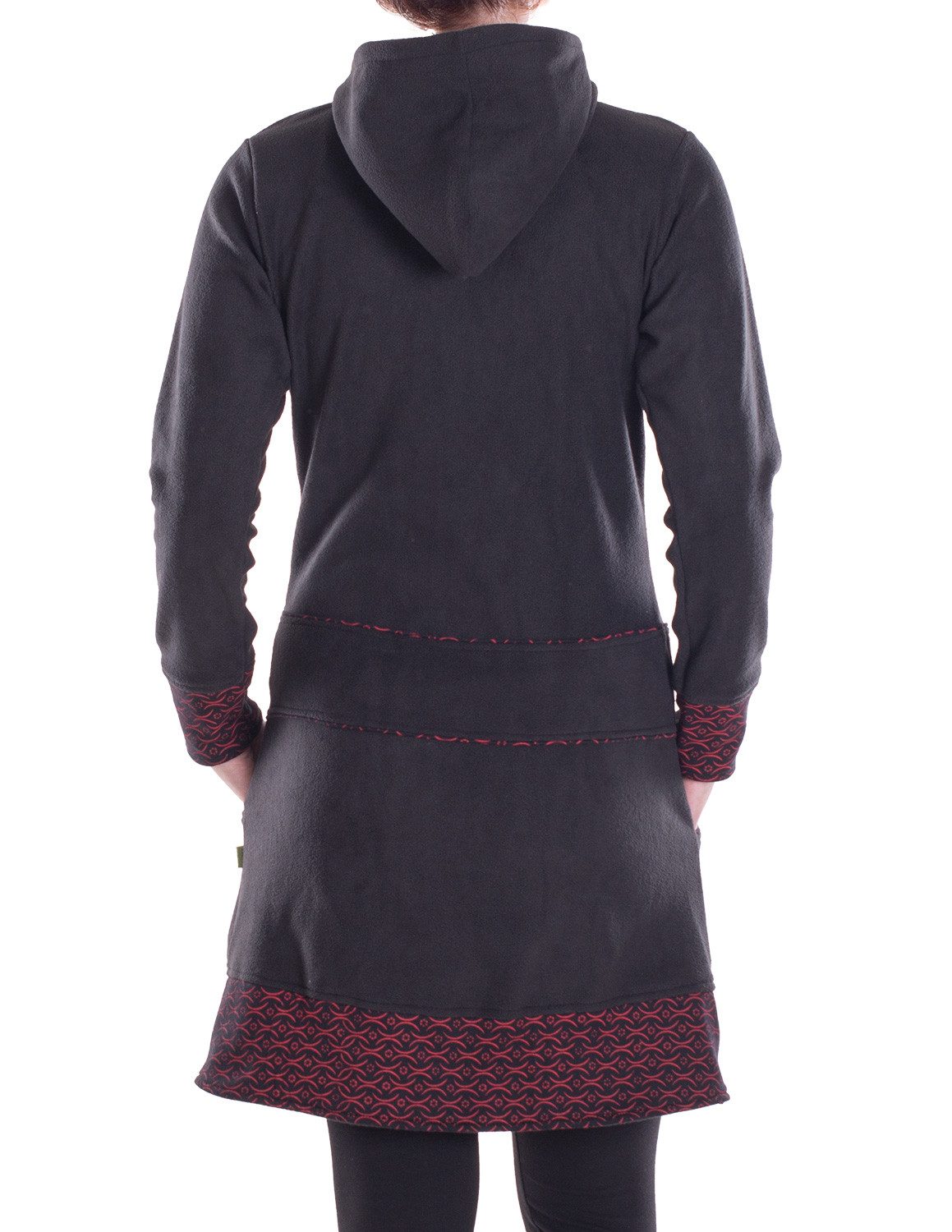 Vishes Kapuzenfleecejacke Lange Kapuzenjacke Damen Fleece Hippiemantel Übergangsjacke Hippie, Hoodie Style, Alternative Bekleidung