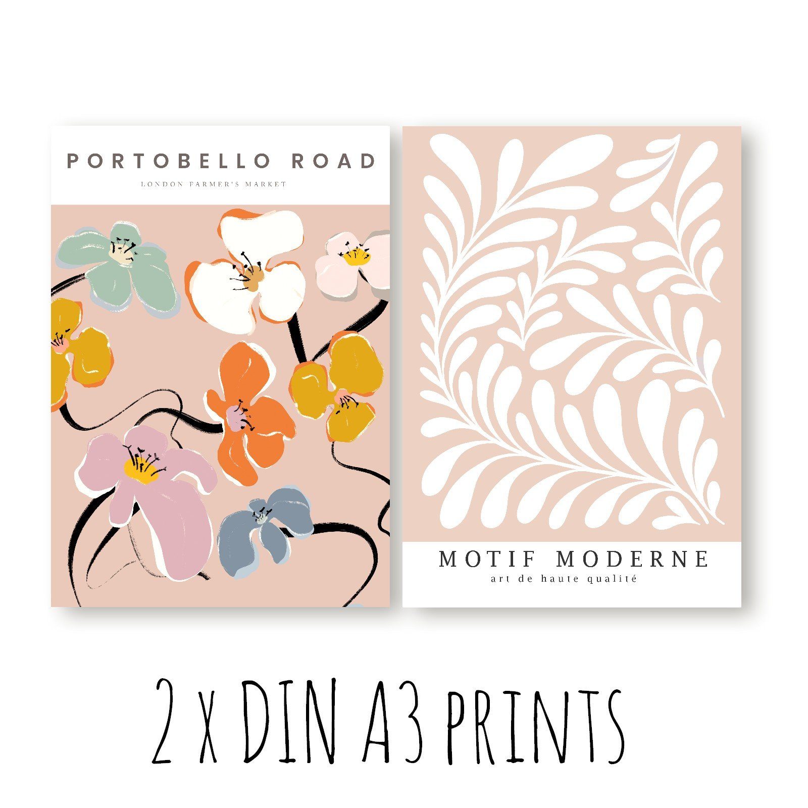 homestyle-accessoires Poster Bilderset Bilderwand Set Wandbilder ORGANIC ART PASTELL, (10 St), - OHNE BILDERRAHMEN - Sorgfältige & sichere Verpackung