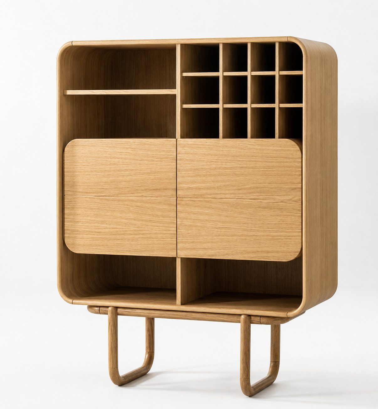 JVmoebel Weinschrank Schaukasten bequem schön geräumig moderner Stil braun Made in Europa
