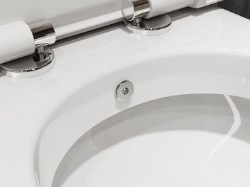 SSWW Dusch-WC Taharet WC mit Armatur & abnehmbaren Softclose WC-Sitz, wandhängend, Abgang waagerecht, WC-Set, Dusch-Wand-WC inkl. abnehmbare Softclose WC-Sitz
